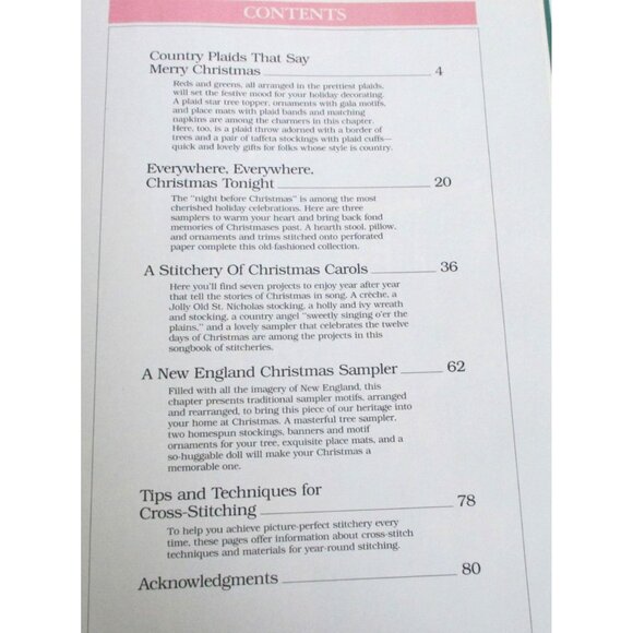 Better Homes & Gardens Christmas Cross-Stitch Book Holiday Ornaments Home Decor - Picture 2 of 3